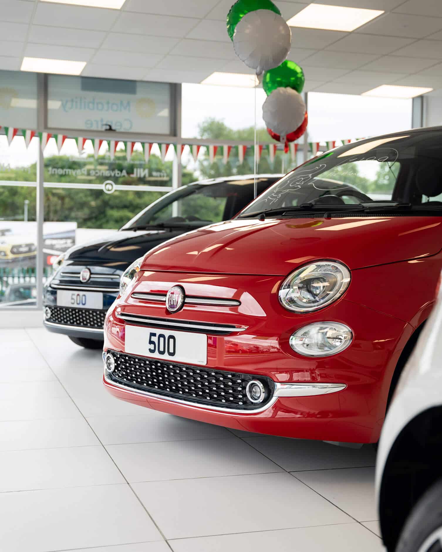 Fiat Cars in Showroom